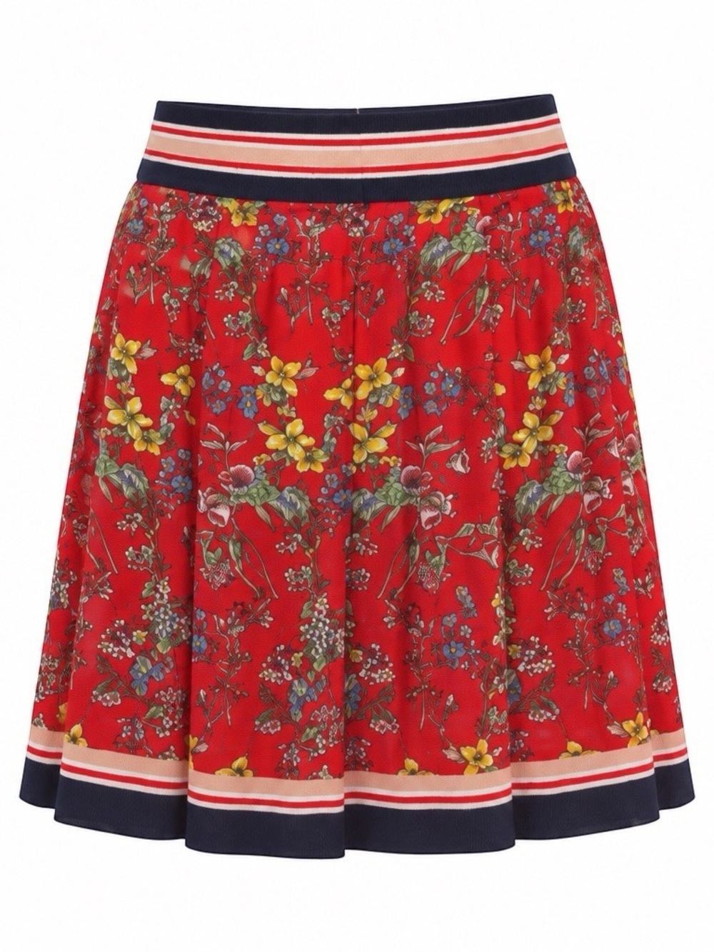 Alice + Olivia Red Floral Mini Skirt